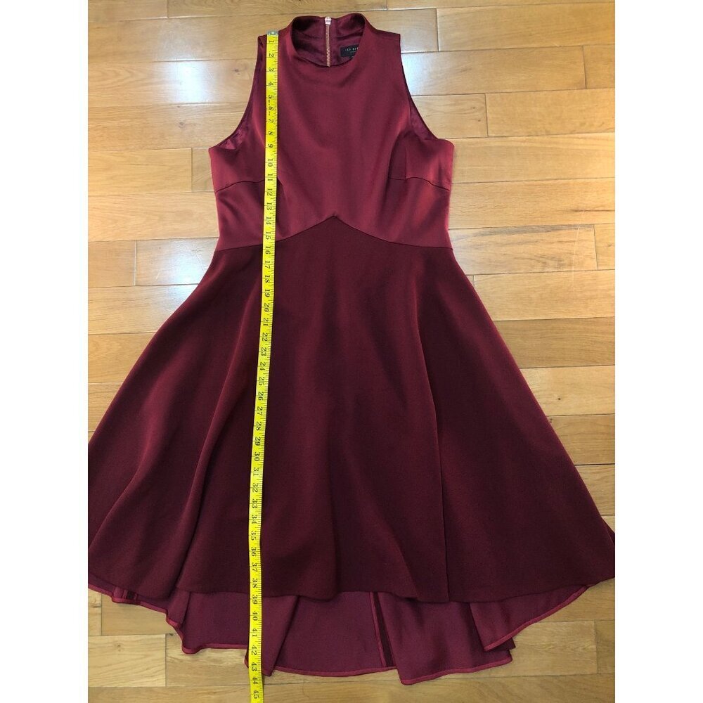 Ted Baker London High Low Burgundy Kandal Dress Size 3 - Picture 12 of 13
